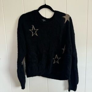 Rails XL Black Fuzzy Star Sweater